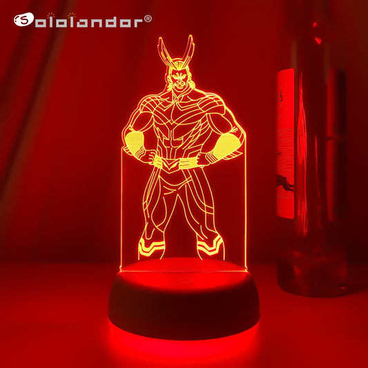 My Hero Academia All Might and Denki Kaminari Figure Led Night Light for Kids Child Birthday Gift Bedroom Colorful Table Lamps