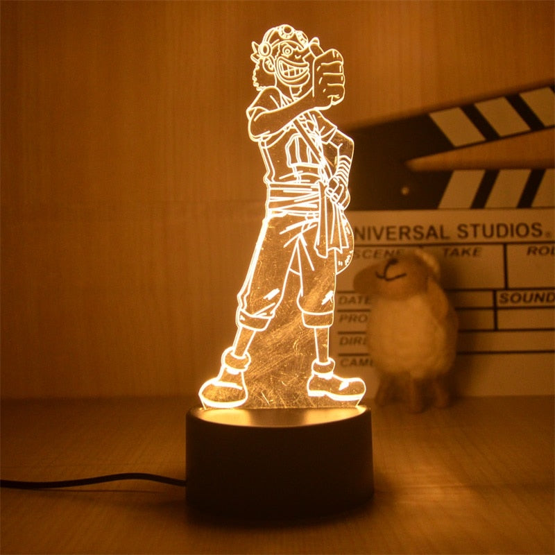 Anime One Piece Luffy Figure 3D Illusion LED Night Light Nightlight Touch Flash Light Desk Model Figure Toys