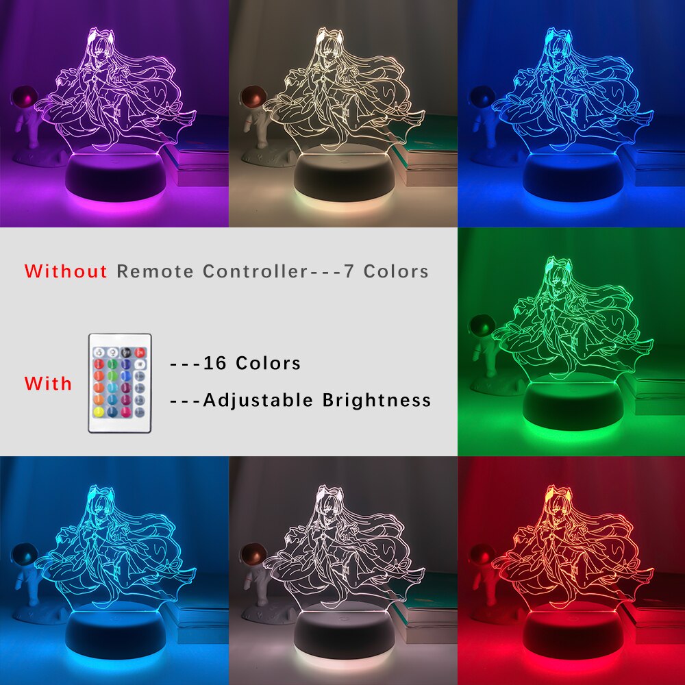 3d Led Lamp Genshin Impact Sangonomiya Kokomi for Kids Bedroom Decor Child Birthday Gift Genshin Impact Led Night Light Game