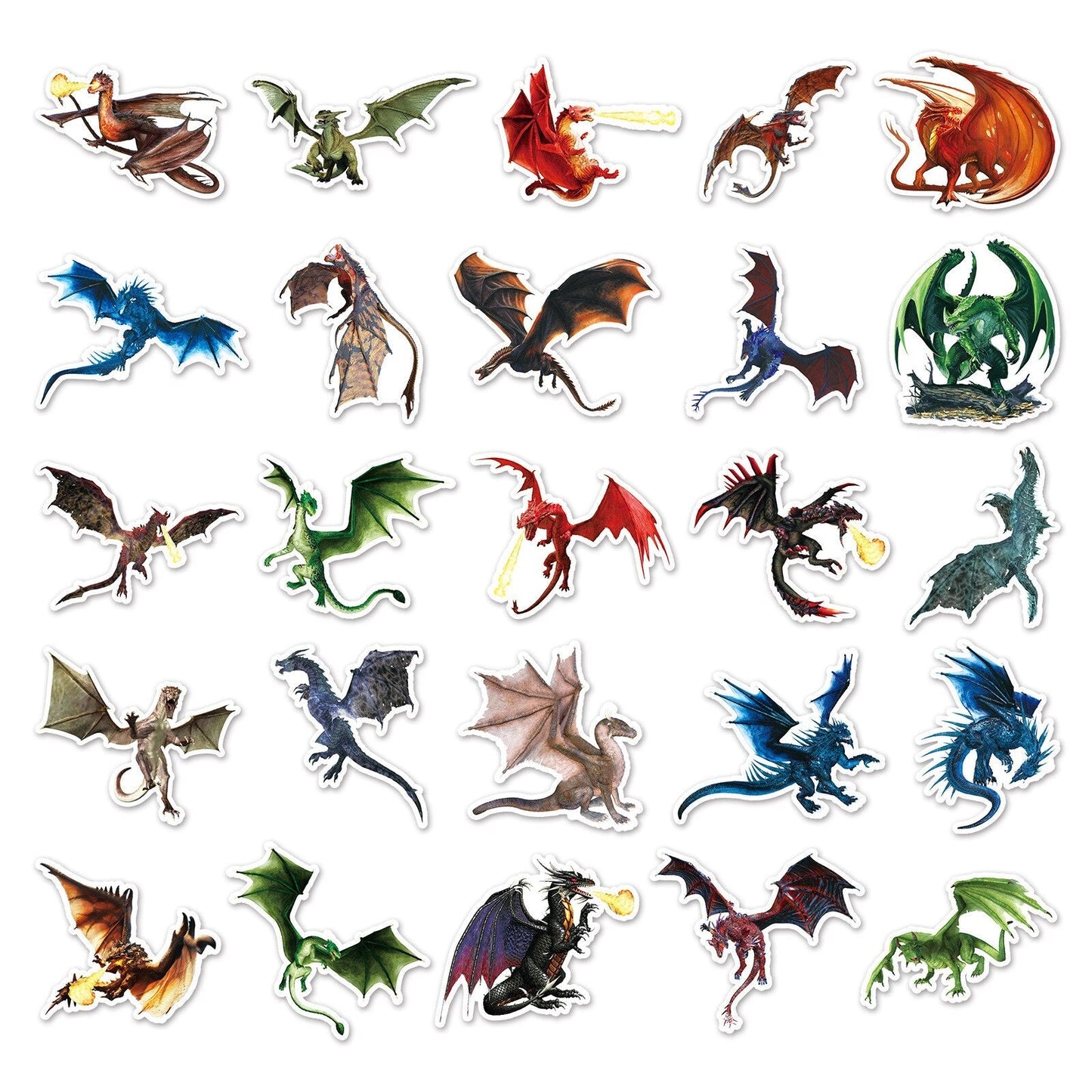 10/30/50PCS Cool Retro Dragon Stickers Decoration PVC Decals Classic Toy DIY Laptop Skateboard Notebook Luggage for Kids Gift