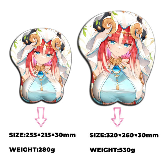 Genshin Impact Nilou 3D Oppai Mouse Pad Big Sexy Gamer Anime Cute Wrist Rest Silicone Gel Mat Boobs Mousepad