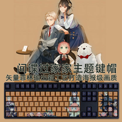 108 Keys/set 5 Sides PBT Dye Subbed Keycaps Cartoon Anime Gaming Key Caps Cherry Profile Keycap For SPY FAMILY