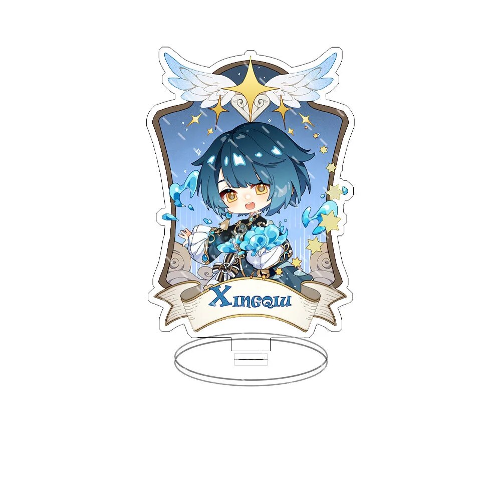 Anime Genshin Impact Figure Acrylic Stand Shenhe XIAO Yunjin Yae Miko Gunnhildr Yoimiya Zhongli Cute Keychain Cosplay Gift