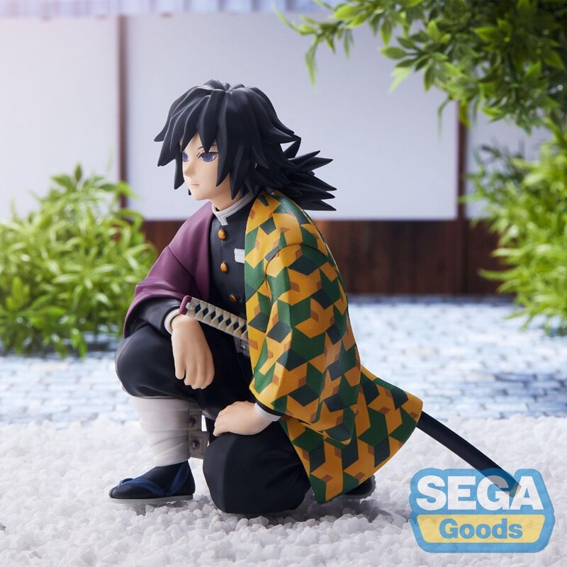 Demon Slayer Figure Rengoku Kyoujurou Tomioka Giyuu PVC Action Figuine Doll Toys Column He Meeting Pressed Kneeling Ornament