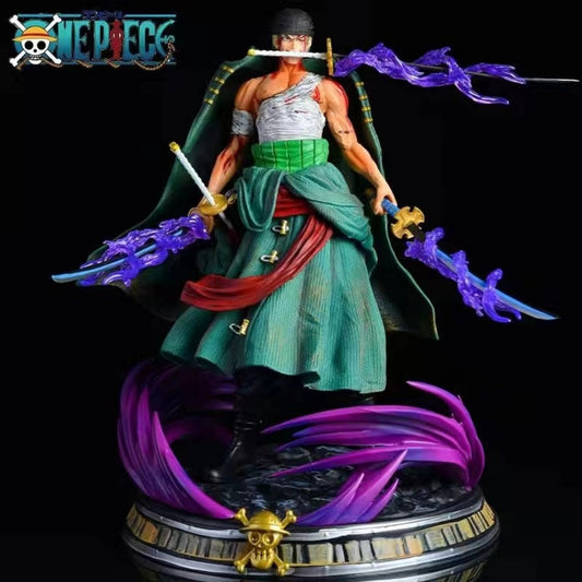 34CM Roronoa Zoro Collectible Figurine One Piece Anime Figure Manga Assemble Model Cartoon Doll Adult Children Kids Boy Toy Gift