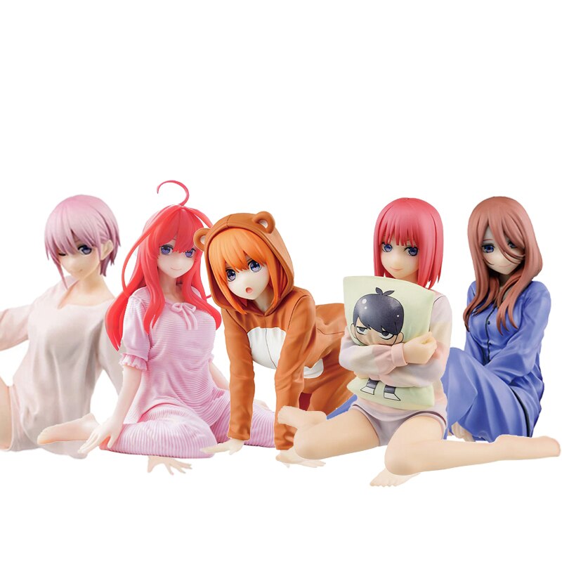 11-22CM Anime Figure The Quintessential Quintuplets Miku Purple Long Sleeve Pajamas Model Dolls Toy Gift Collect Box PVC