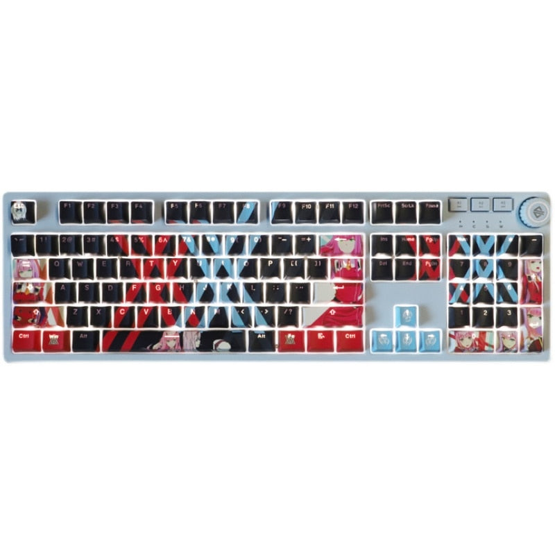 108 Keys PBT 5 Sides Dye Subbed Keycaps Cartoon Anime Gaming Key Caps DARLING In The FRANXX Backlit Keycap For 61 87 104 108