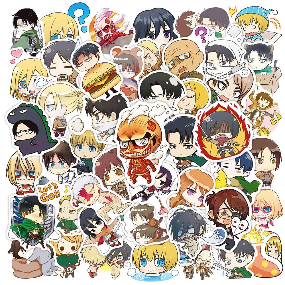 10/30/50pcs Kawaii Anime Attack On Titan The Final Season Stickers Shingeki No Kyojin Cartoon Decals DIY Cool Sticker for Kids