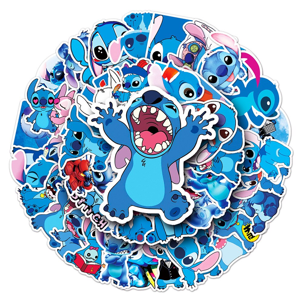 10/30/50pcs Cute Disney Stitch Stickers Cartoon Waterproof Decals DIY Luggage Phone Guitar Laptop Funny Graffiti Sticker Kid Toy