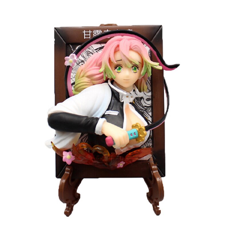 13CM Hot Anime Figure Demon Slayer Corps Photo Frame Kyoujurou Mitsuri Gyoumei Model Dolls Toy Gift Collect Boxed PVC Material