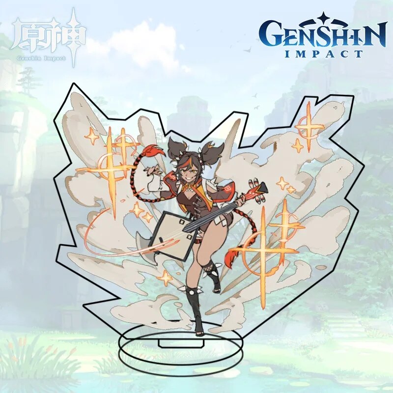 Hot Game Figure Genshin Impact Zhongli Diluc Venti Acrylic Stand Model Plate Desk Decor Standing Sign Klee Keqing Qiqi Fans Gift