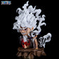 Anime One Piece Luffy Gear 5 Figurine Q Version Sun God Nikka Squatting Scene 16cm PVC Action Figures Model Toys for Boys Gifts