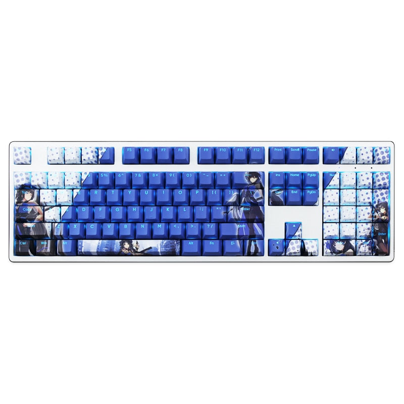 108 Keys PBT 5 Sides Dye Subbed Keycaps Cartoon Anime Gaming Key Caps Blue Backlit Keycap For WUTHERING WAVES