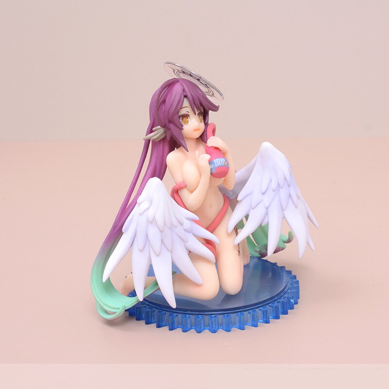 Anime Figure NO GAME NO LIFE Angel Jibril Doll Model Kawaii Sexy Seated 10CM PVC Toys Desktop Static Decoration Gift Figure