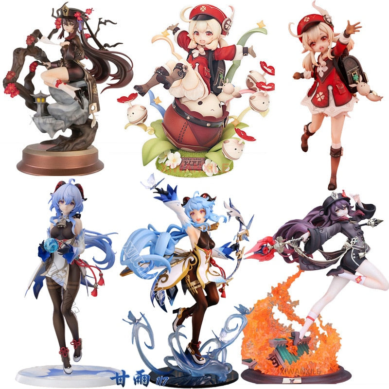 17cm Genshin Impact  Anime Figure No Box  | Ganyu/Keqing/Paimon Action Figure Hu Tao Figurine Collection Model Doll Toys