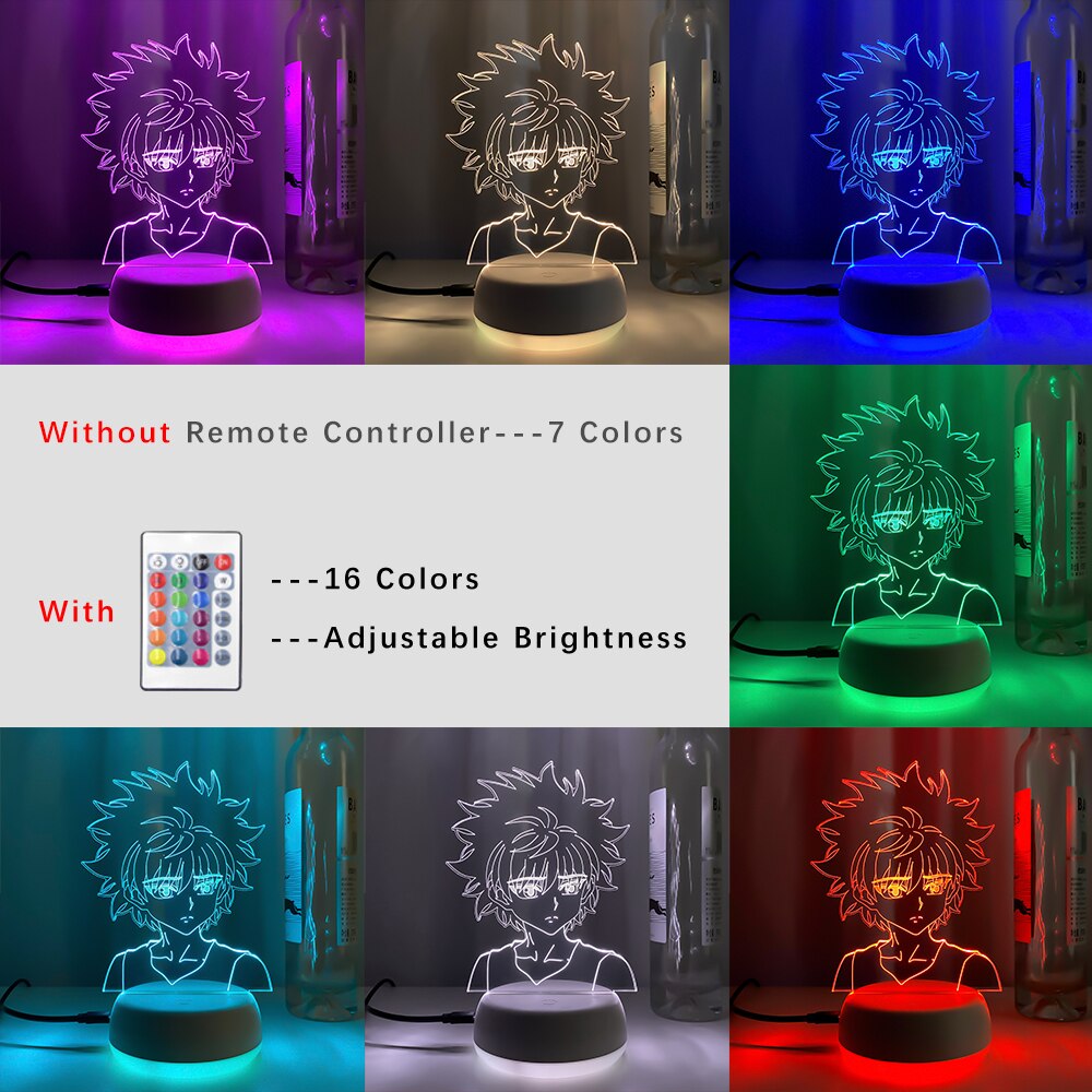 3d Led Lamp Anime Hunter X Hunter Killua for Bedroom Decor Nightlight Birthday Gift Acrylic Led Night Light Hxh Killua Cute