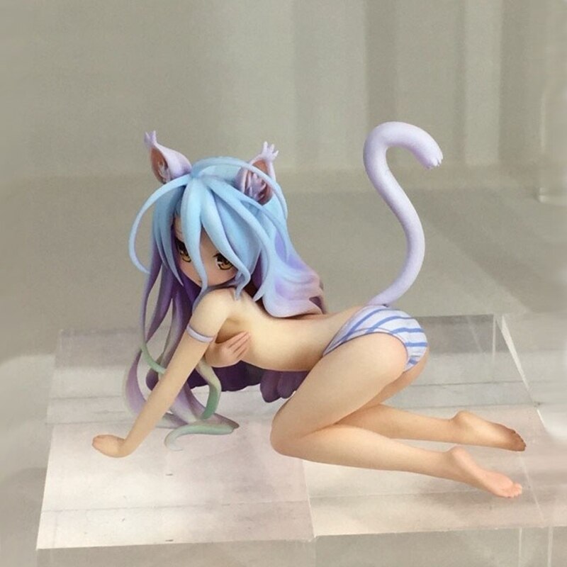 5CM Anime Figure No Game No Life Shiro Cat Bunny Ver. Sexy  FREEing No Game No Life Shiro Action Figure Collectible Model Toy