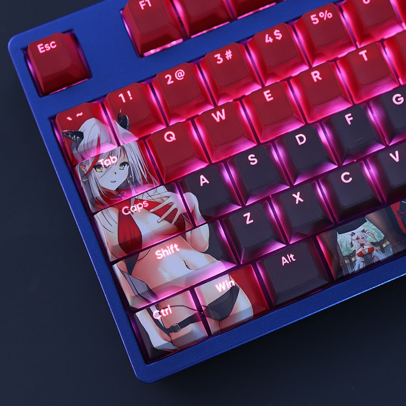 108 Keys/set Azur Lane KMS Agir Keycap PBT Dye Sub Backlit KeycapsCartoon Anime Gaming Key Caps For ANSI 61 87 104 108 Keyboards