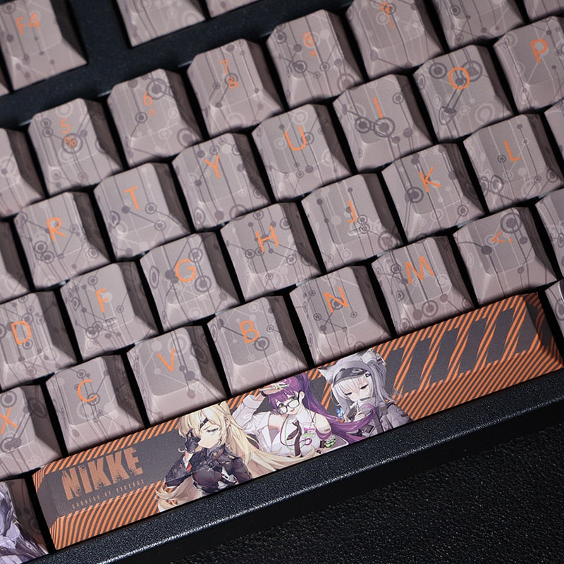 108 Keys PBT Dye Subbed Keycaps Cartoon Anime Gaming Key Caps NIKKE The Goddess Of Victory Keycap For ANSI Layout Cherry Profile