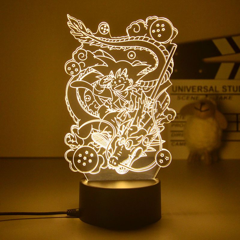 Dragon Ball Z 3D LED Night Light Anime Super Saiyan Son Goku Vegeta Night Table Lamp Toys for Kids Xmas Gift