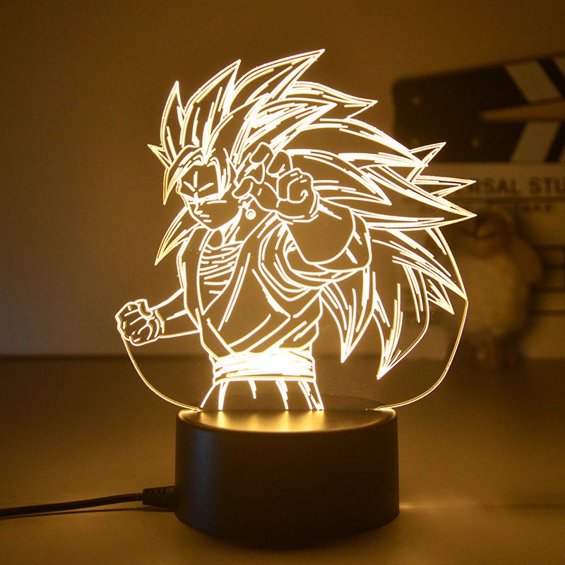 Dragon Ball Z Figure LED Night Light Vegeta Super Saiyan 3D Lamp Figure Goku Jiren Broly Warm white Table Lamp Toys Gifts