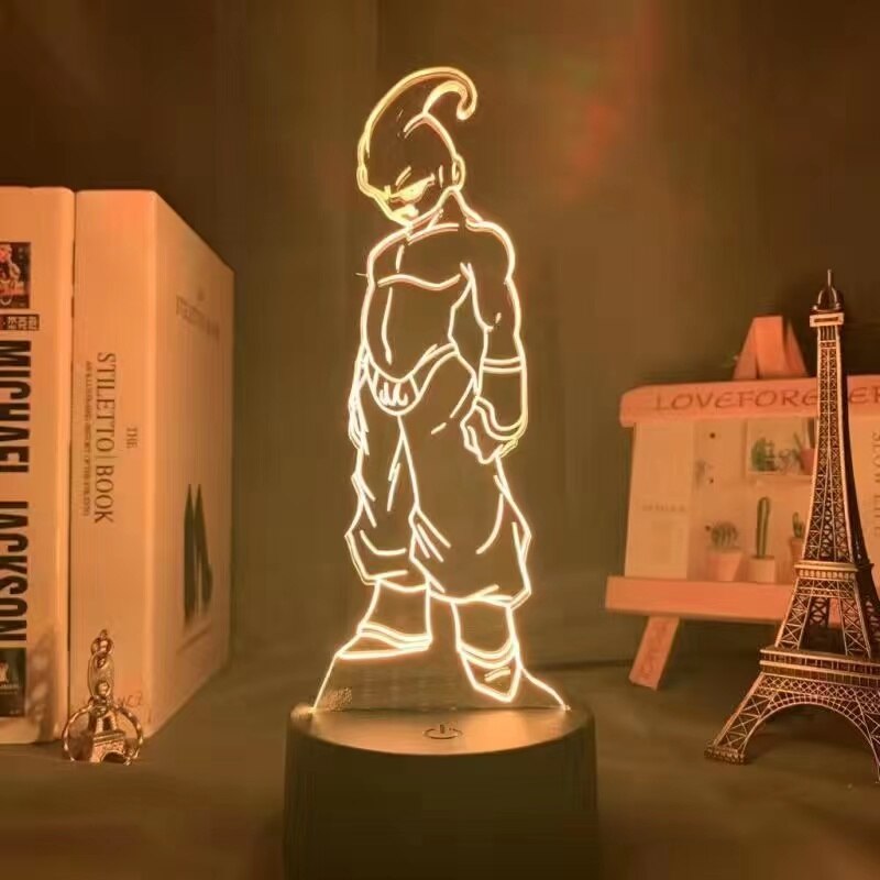 Dragon Ball Z Figure LED Night Light Vegeta Super Saiyan 3D Lamp Figure Goku Jiren Broly Warm white Table Lamp Toys Gifts