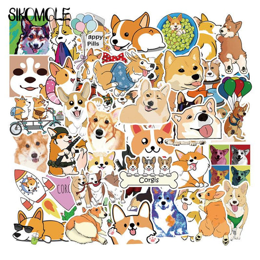 10/30/50PCS Animals Dogs Corgis Cartoon Stickers For Bike Laptop Luggage Skateboard Funny Graffiti Sticker Kids Classic Toy F5