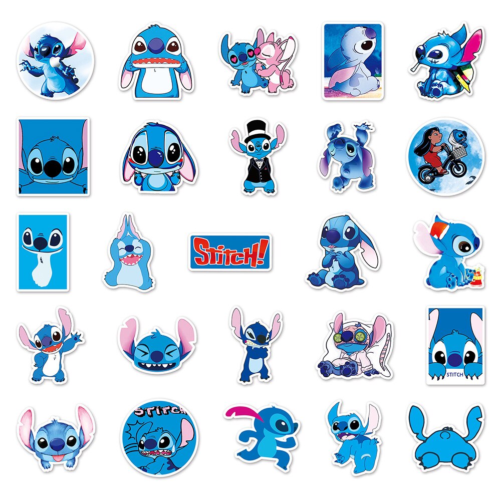 10/30/50pcs Cute Disney Stitch Stickers Cartoon Waterproof Decals DIY Luggage Phone Guitar Laptop Funny Graffiti Sticker Kid Toy