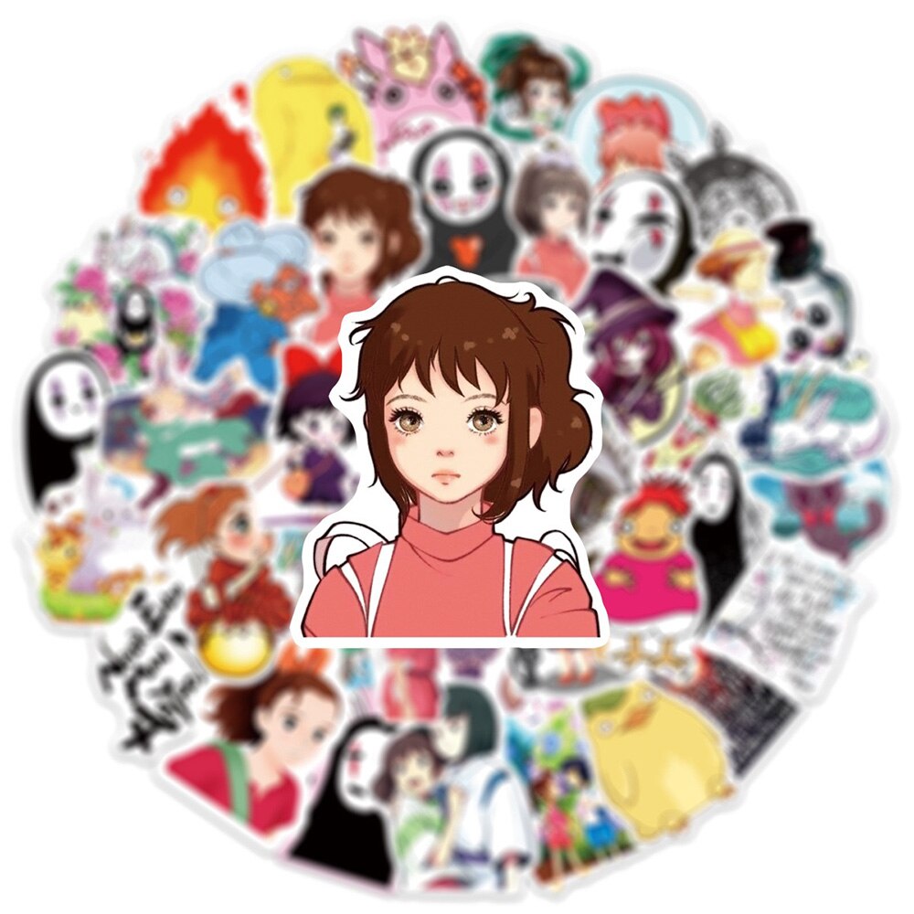 10/30/50PCS Anime Hayao Miyazaki Spirited Away Stickers DIY Laptop Luggage Skateboard Graffiti Decals Sticker for Kid Toys