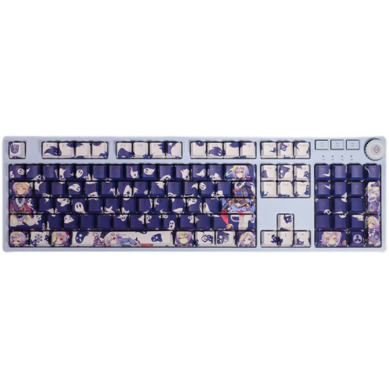 108 Keys Genshin Impact PBT 5 Sides Dye Subbed Keycaps Cartoon Anime Gaming Key Caps Backlit Keycap For Qiqi