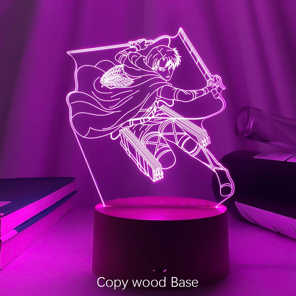 Newest Acrylic 3d Lamp Levi Ackerman Attack on Titan for Home Room Decor Light Child Gift Levi Ackerman LED Night Light Anime