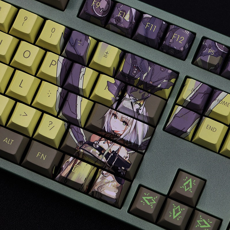 108 Keys/set 5 Sides PBT Dye Subbed Keycaps Cartoon Anime Gaming Key Caps Cherry Profile Keycap For Arknights Kal'tsit