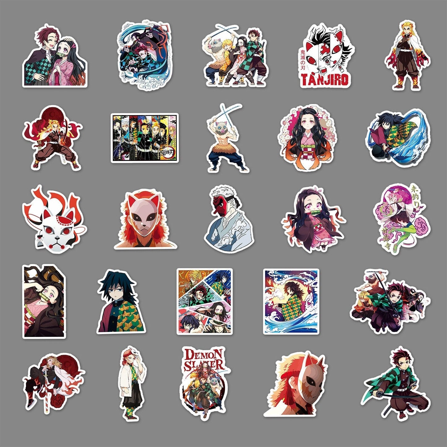 50PCS Demon Slayer Sticker Graffiti For Laptop Luggage Bicycle Skateboard Cartoon Waterproof Decal Anime Stickers Toys Gift