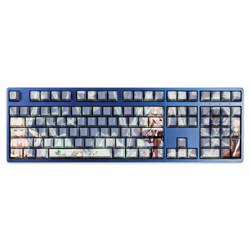 108 Keys PBT Dye Subbed Keycaps Cartoon Anime Gaming Key Caps Cherry Profile Backlit Keycap For Genshin Impact Faruzan