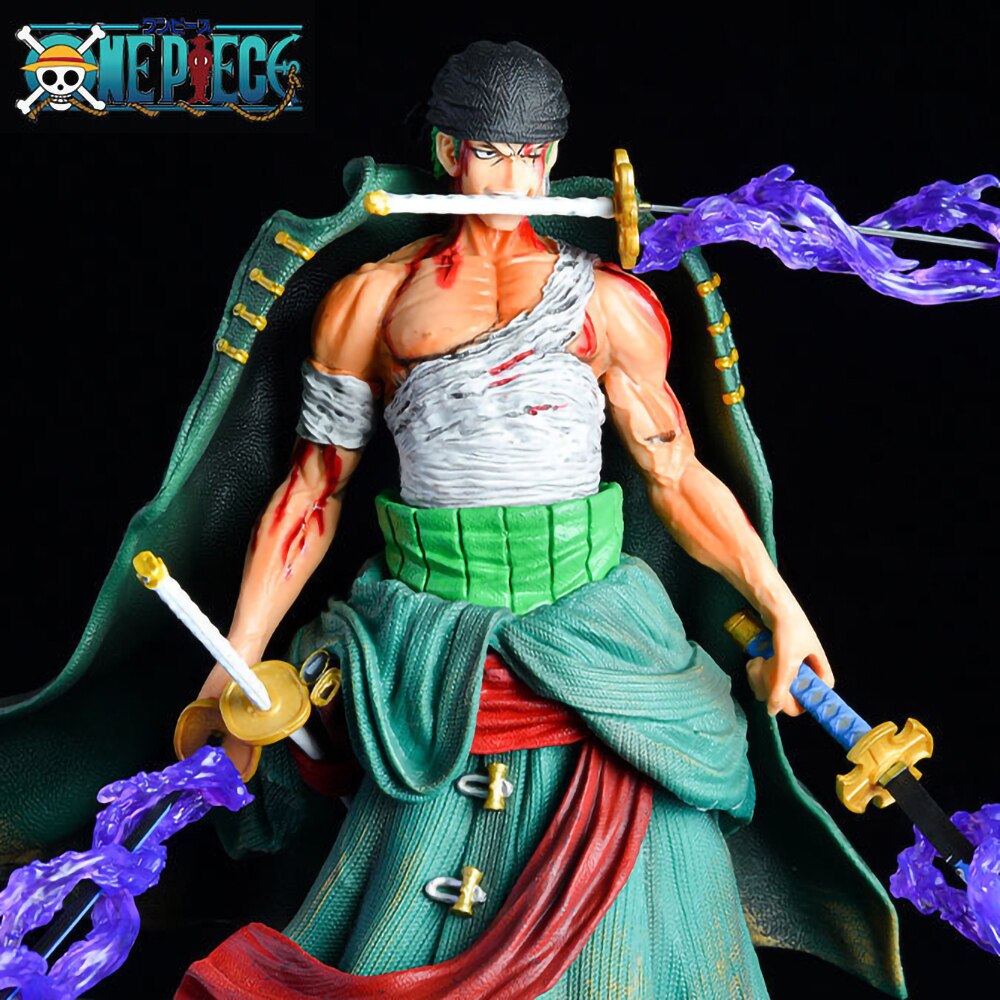 34CM Roronoa Zoro Collectible Figurine One Piece Anime Figure Manga Assemble Model Cartoon Doll Adult Children Kids Boy Toy Gift