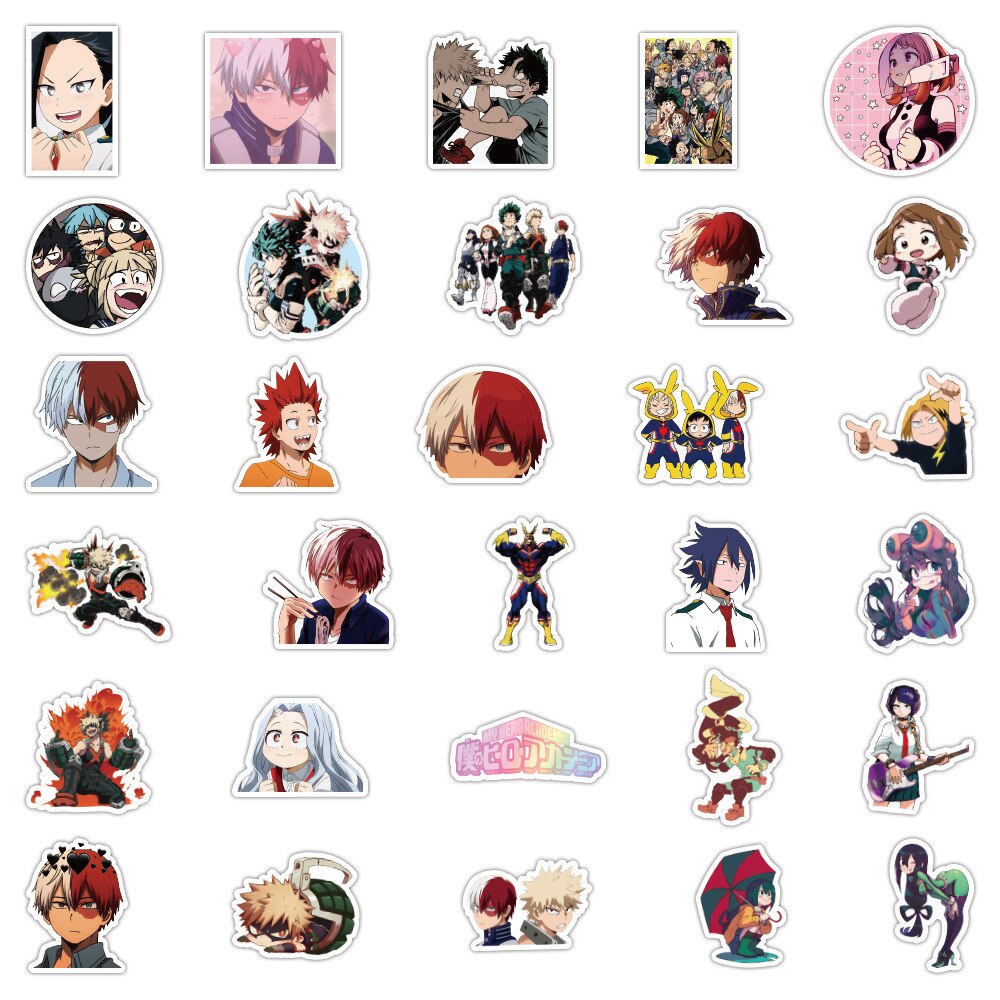 10/30/60PCS Anime My Hero Academia Stickers Cool Graffiti Decals DIY Laptop Phone Fridge Skateboard Decoration Sticker Kids Toys