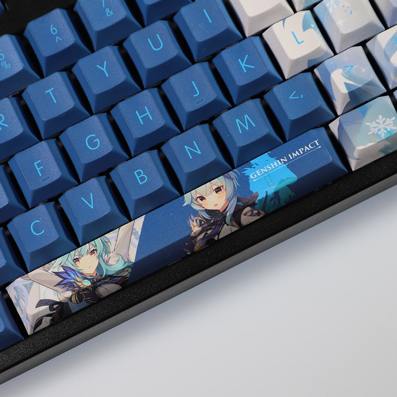 108 Keys PBT Dye Subbed Keycaps Cartoon Anime Gaming Key Caps Cherry Profile Genshin Impact Eula Keycap For ANSI 61 87 104 108