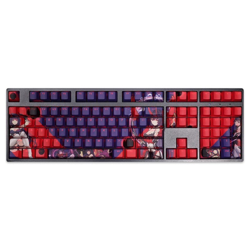 108 Keys/set Honkai Impact 3 Herrscher Of Thunder PBT Dye Subbed Backlit Keycaps Anime Gaming Key Caps For 61 87 104 108 Layout