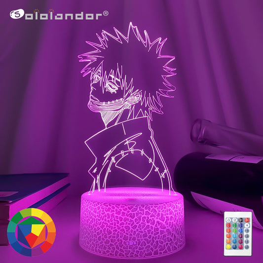 crylic 3d Lamp Anime My Hero Academia Dabi Led Light for Bedroom Decor Cool Manga Gift for Him Rgb Colorful Night Light Dabi