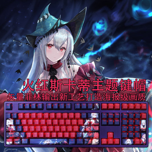 108 Keys PBT Dye Subbed Keycaps 2 Dimensional Cartoon Anime Gaming Key Caps Cherry Profile Backlit Keycap For Arknights Skadi