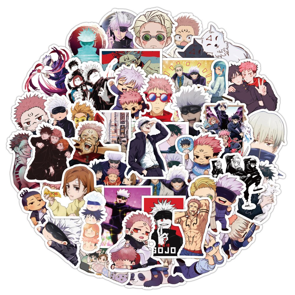 10/30/60PCS Jujutsu Kaisen Stickers Anime Decals Graffiti Sticker Kids Toys PVC Wateproof DIY Suitcase Phone Guitar Notebook