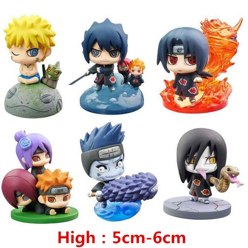 Naruto Anime Figures cute Version 5-6 cm | Kawaii Sasuke Itachi Kakashi Gaara Jiraiya Figures Toys Doll