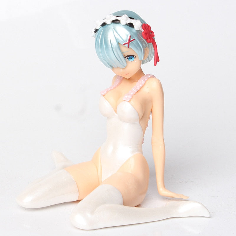 11.5CM Anime Figure Re:Life In A Different World From Zero Rem Sexy White  Pajamas Model Dolls Toy Gift Collect Boxed Ornament