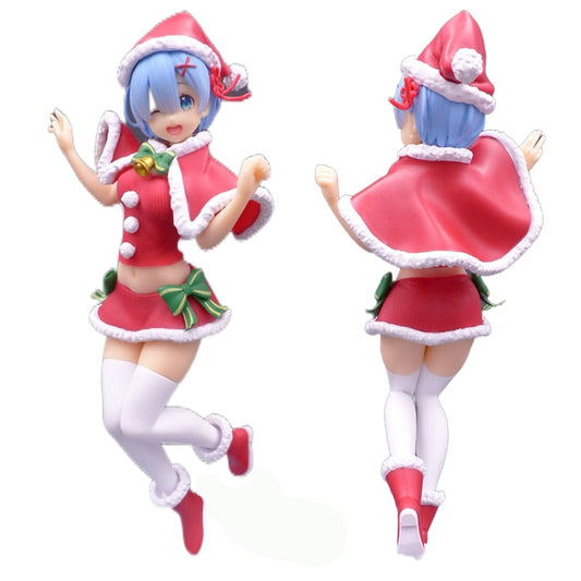 22CM Re:Life In A Different World From Zero Anime Figure Rem Ram Action Figure PVC Christmas Rem Collection Model Doll Toys