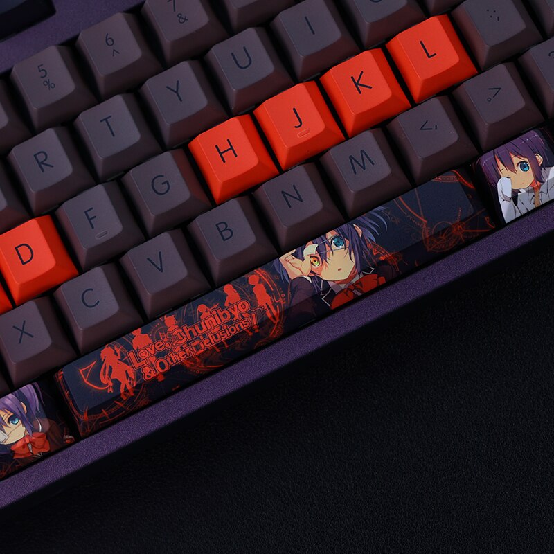 1 Set PBT Dye Subbed Keycaps Two Dimensional Anime Key Caps Cherry Profile Keycap For Chunibyo Other Delusions Takanashi Rikka