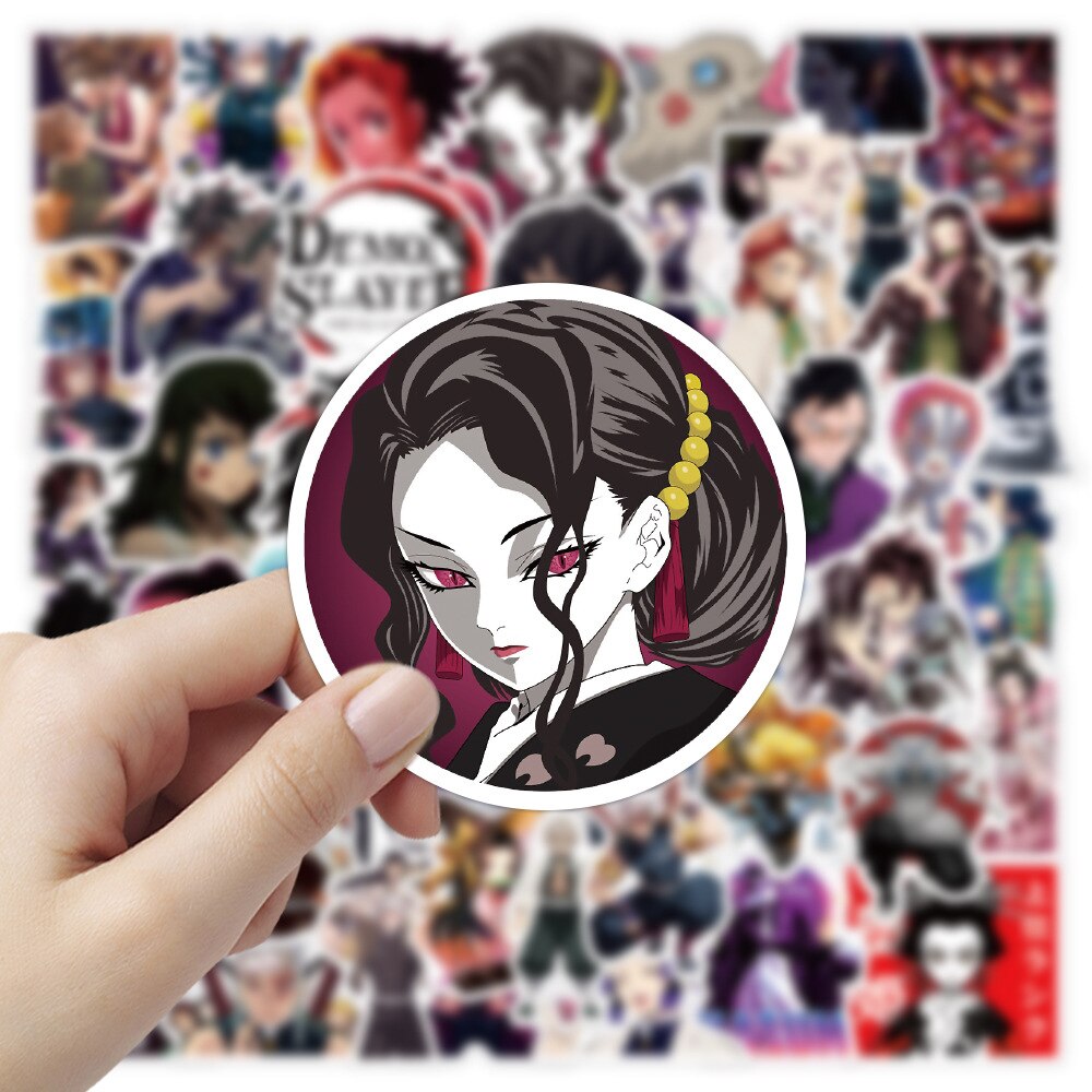 50/100pcs Cool Demon Slayer Stickers for Laptop Skateboard Luggage Anime Kimetsu no Yaiba: Yuukaku-hen Graffiti Vinyl Sticker