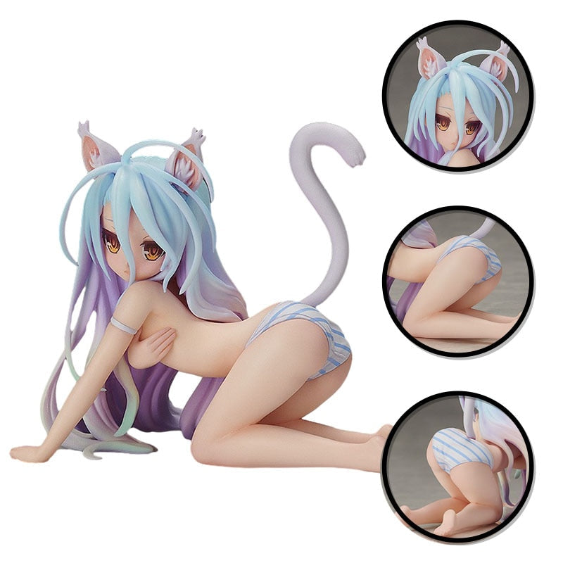 5CM Anime Figure No Game No Life Shiro Cat Bunny Ver. Sexy  FREEing No Game No Life Shiro Action Figure Collectible Model Toy