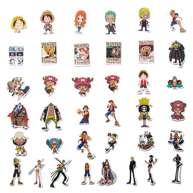 50/100Pcs One Piece Luffy Stickers Anime Sticker |Onepiece Anime Stickers for Notebook Motorcycle Skateboard Computer