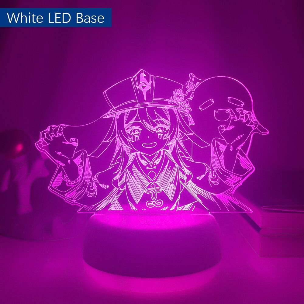 Newest 3d Led Night Light Genshin Impact Hutao Hot Game Lights for Bedroom Decor LED Light Atmosphere Bedside Night Lamps Gifts