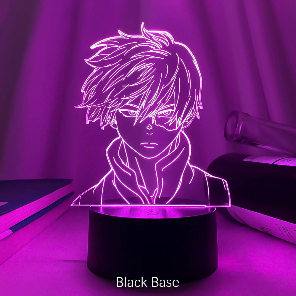 Anime My Hero Academia Shoto Todoroki Face Design Led Night Light Lamp for Kids Child Boys Bedroom Decor Acrylic Table Lamp Gift